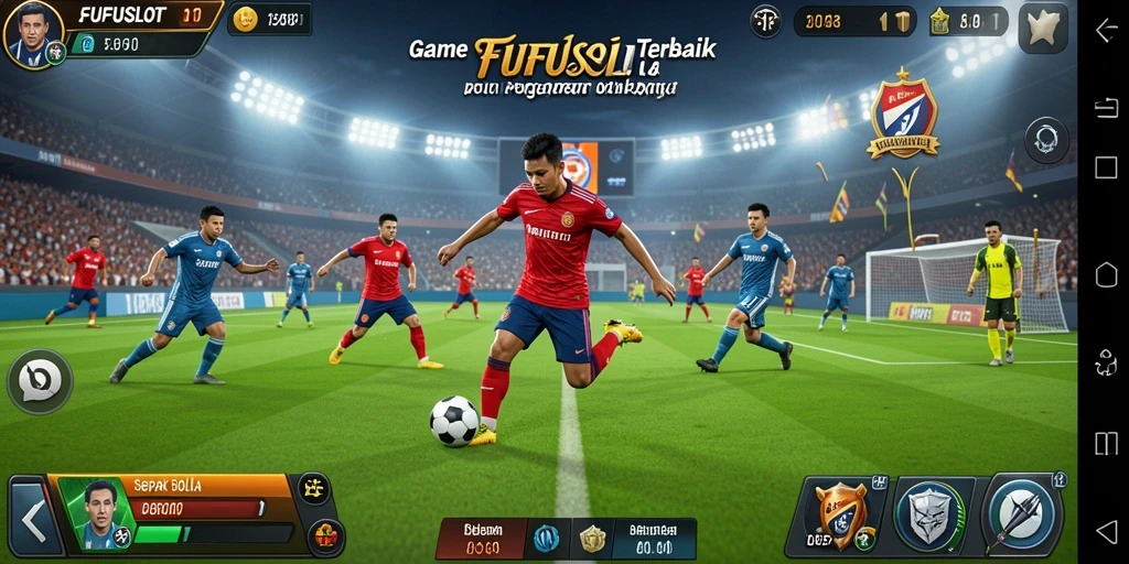 Tampilan gameplay FUFUSLOT yang menyajikan aksi sepak bola mendebarkan.