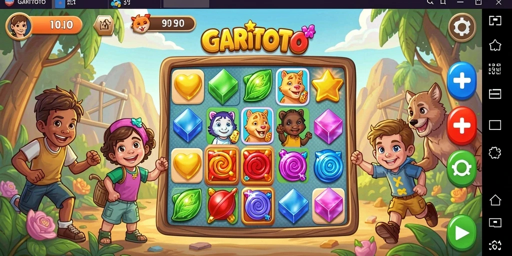 Screenshot GARITOTO menunjukkan gameplay seru dalam genre Match-3.