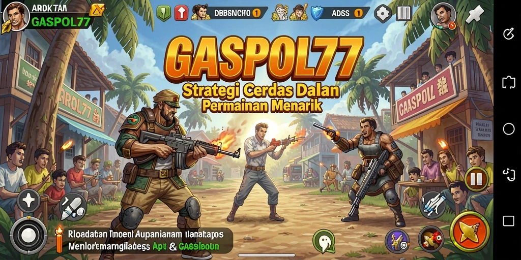 Tangkapan layar menunjukkan pertempuran strategis yang mendebarkan di GASPOL77.
