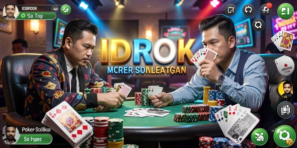 Tampilan gameplay Poker yang seru dan mendebarkan di IDROK.