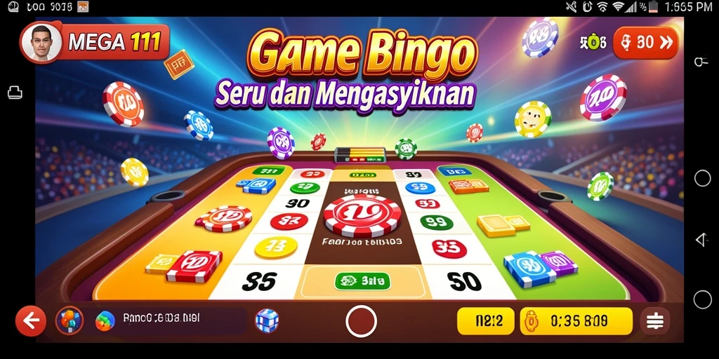 Gameplay seru Bingo dengan kartu penuh warna.