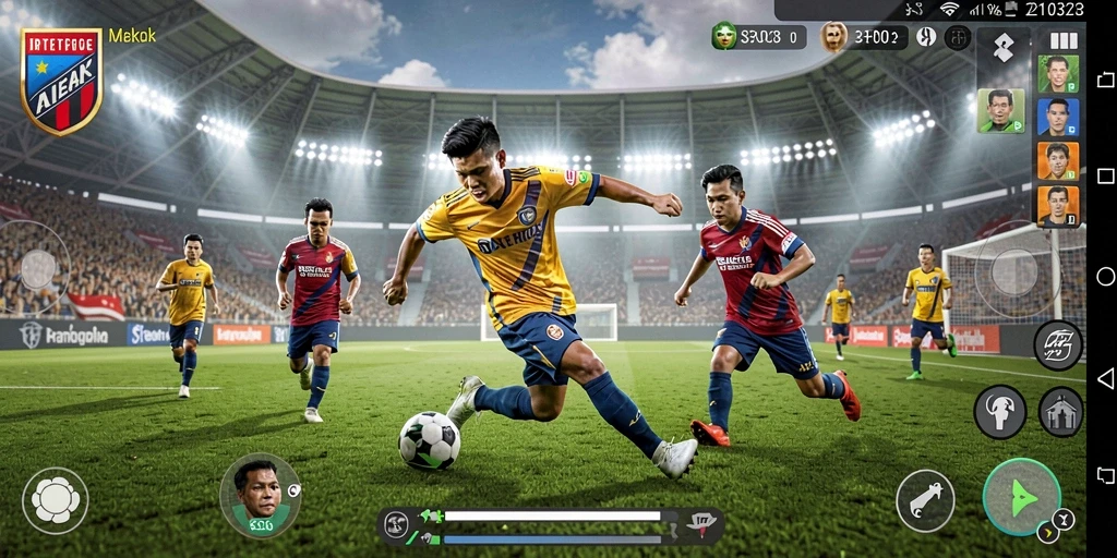 Tampilan gameplay seru dalam permainan sepak bola MPO303.