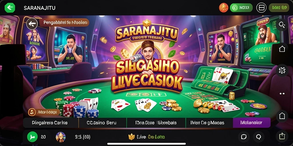 Tampilan gameplay seru SARANAJITU dalam Live Casino.