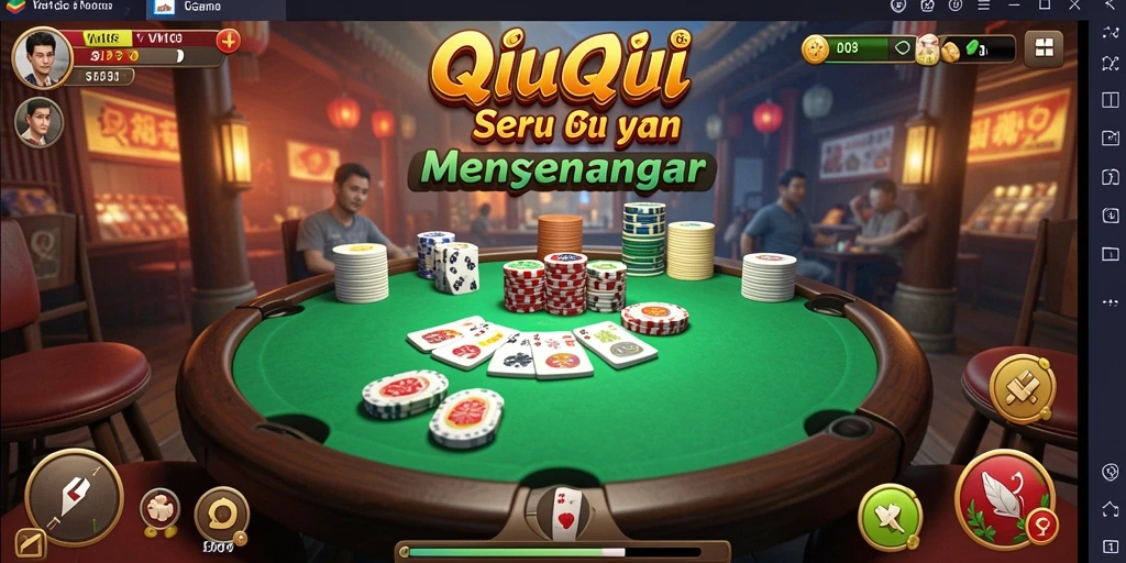 Tampilan gameplay QiuQiu yang seru dan mengasyikkan.