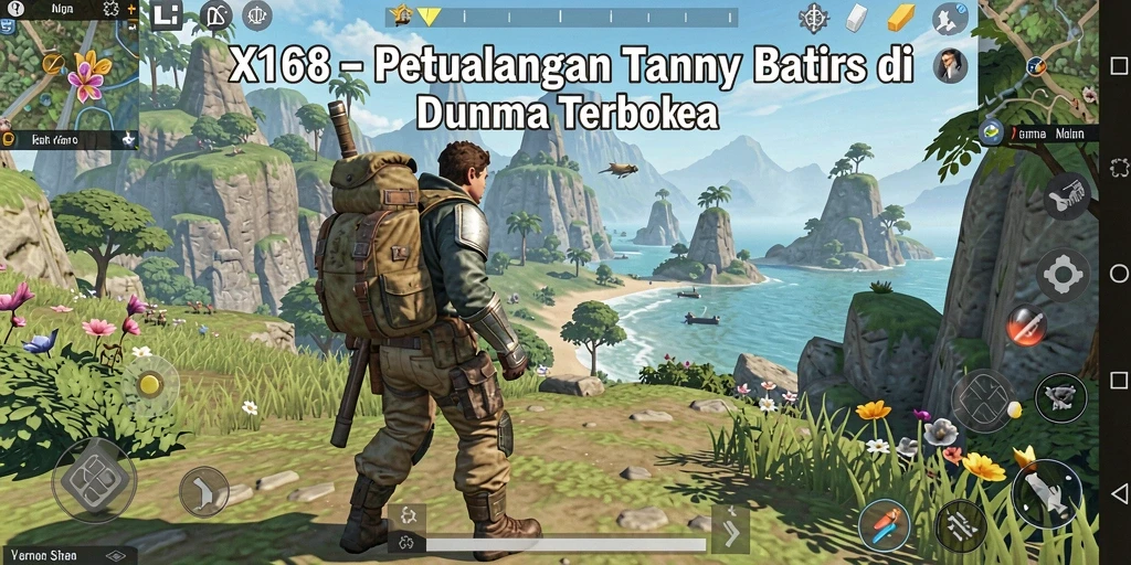 Screenshot X168 menampilkan aksi petualangan seru dalam dunia terbuka.