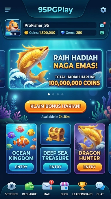 Tampilan penggunaan 95pgplay di perangkat Android.